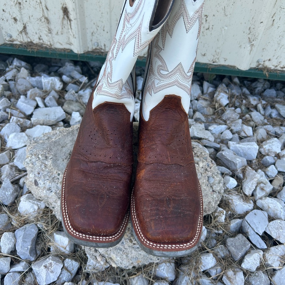 Double H Brown and Cream Cowboy Boots
